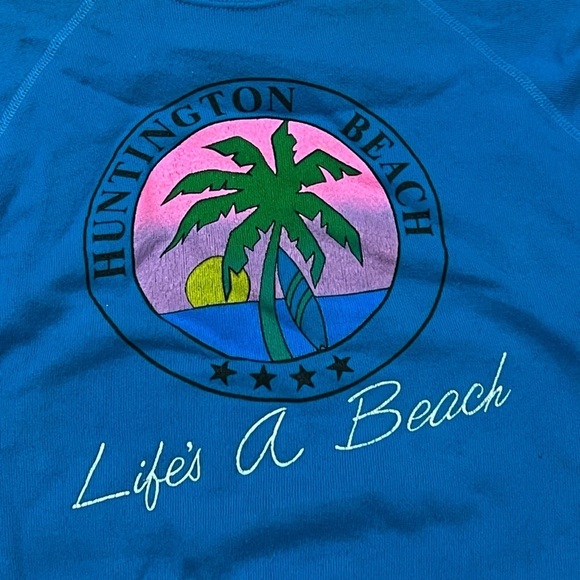 Vintage 1980s Huntington Beach California Travel 80s Destination Sweatshirt - Picture 2 of 4